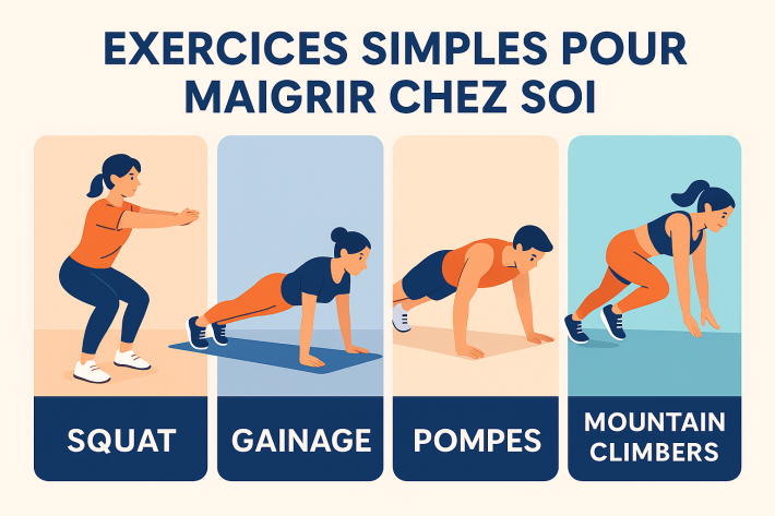 Exercices simples à faire chez soi pour maigrir guide complet 2025